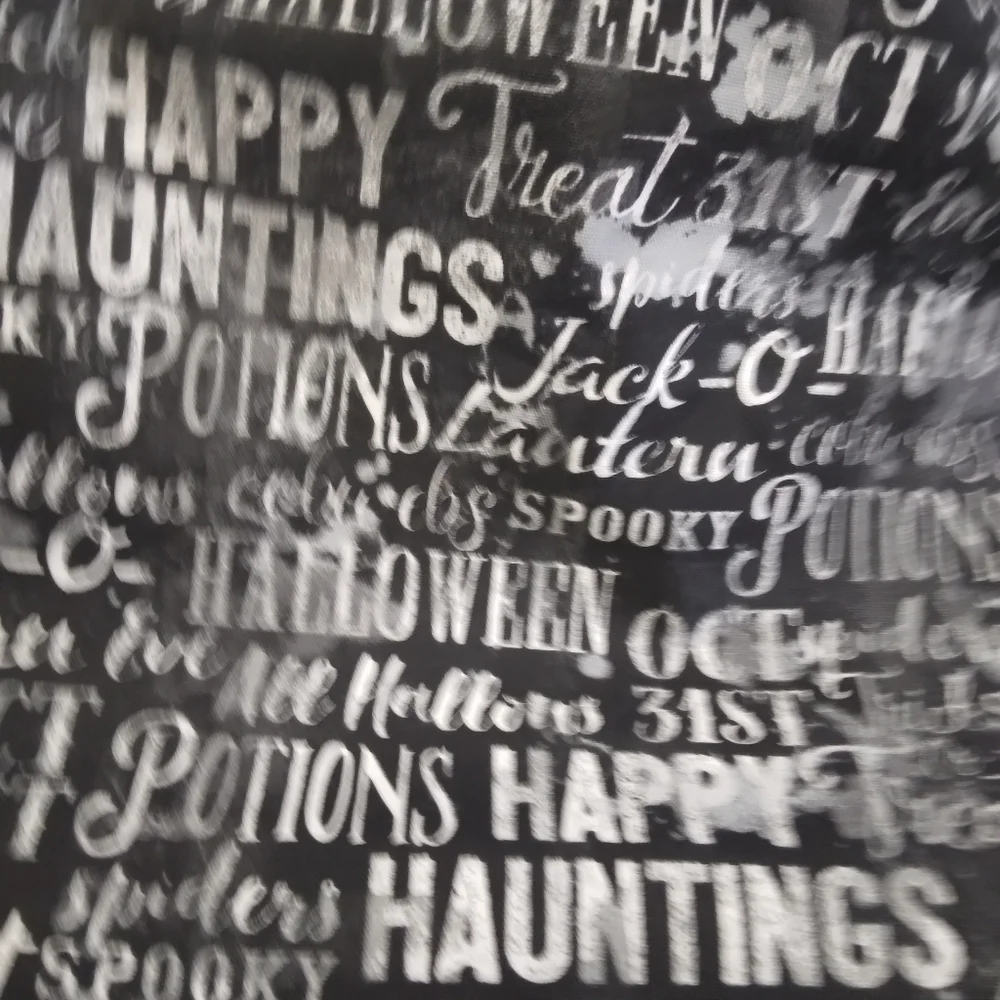 FABRIC Cotton Canvas Happy Hauntings Script, 100% Cotton 4 Yards